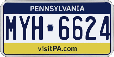 PA license plate MYH6624