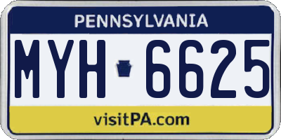 PA license plate MYH6625