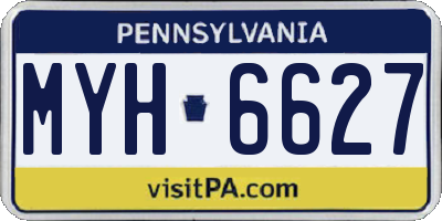 PA license plate MYH6627