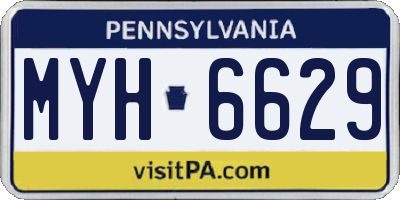 PA license plate MYH6629