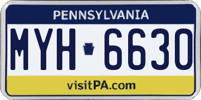 PA license plate MYH6630