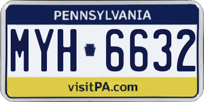 PA license plate MYH6632