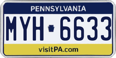 PA license plate MYH6633