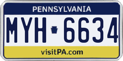 PA license plate MYH6634