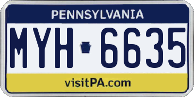 PA license plate MYH6635