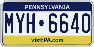 PA license plate MYH6640