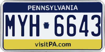 PA license plate MYH6643