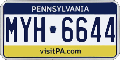 PA license plate MYH6644