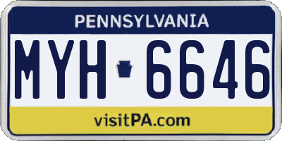 PA license plate MYH6646