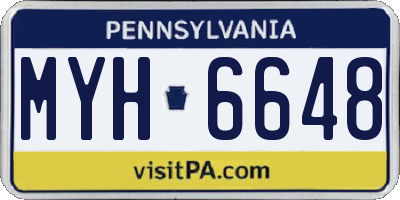 PA license plate MYH6648