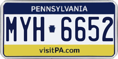 PA license plate MYH6652