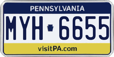 PA license plate MYH6655