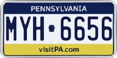 PA license plate MYH6656