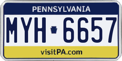 PA license plate MYH6657