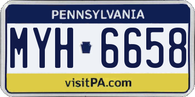 PA license plate MYH6658