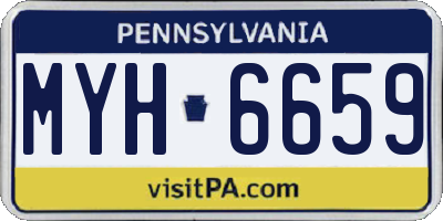 PA license plate MYH6659
