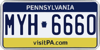 PA license plate MYH6660