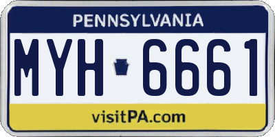 PA license plate MYH6661