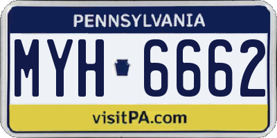 PA license plate MYH6662