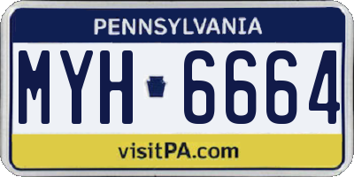 PA license plate MYH6664
