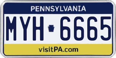 PA license plate MYH6665