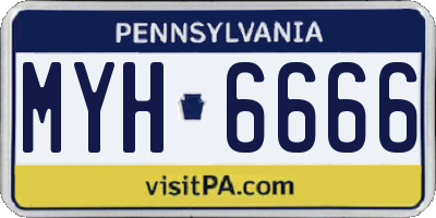 PA license plate MYH6666