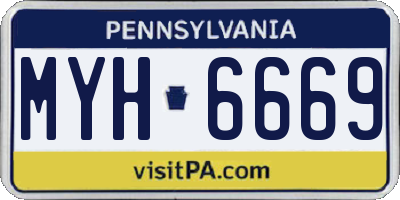 PA license plate MYH6669