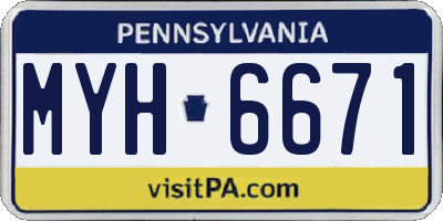 PA license plate MYH6671
