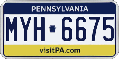 PA license plate MYH6675