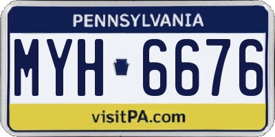 PA license plate MYH6676