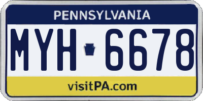 PA license plate MYH6678