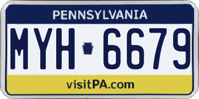 PA license plate MYH6679