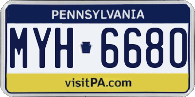 PA license plate MYH6680