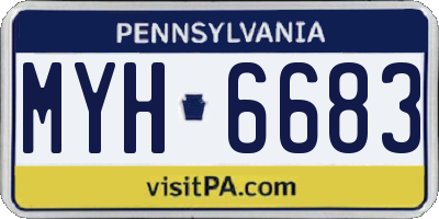 PA license plate MYH6683
