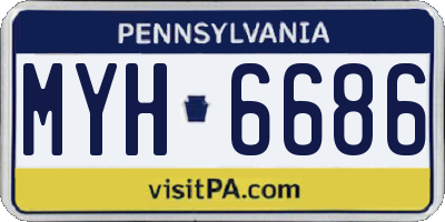 PA license plate MYH6686