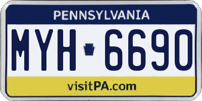 PA license plate MYH6690
