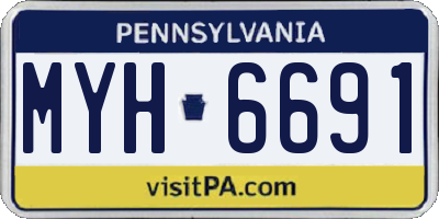 PA license plate MYH6691