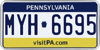 PA license plate MYH6695
