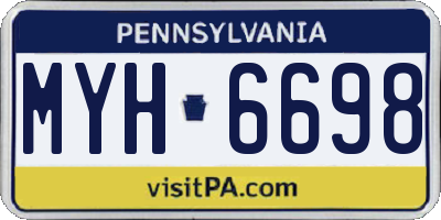 PA license plate MYH6698