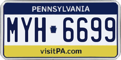 PA license plate MYH6699