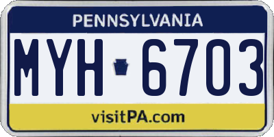 PA license plate MYH6703