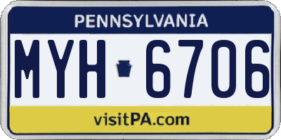 PA license plate MYH6706