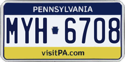 PA license plate MYH6708