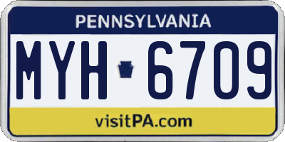PA license plate MYH6709