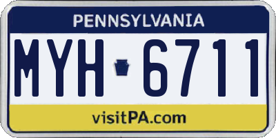 PA license plate MYH6711