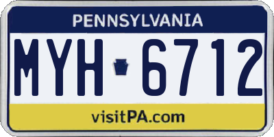 PA license plate MYH6712
