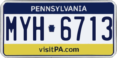 PA license plate MYH6713