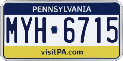 PA license plate MYH6715