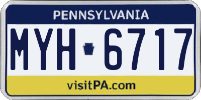 PA license plate MYH6717