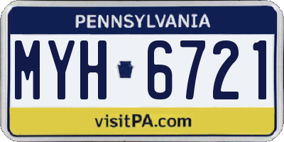 PA license plate MYH6721